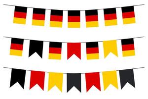 german flag bunting set. Flag elements heart triangle shape elements isolated on white background. vector