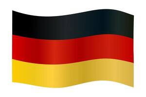 Flag of Germany waving 3d gradient isolated single for decoration silk texture. vector