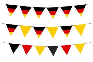 german flag bunting set. Flag elements heart triangle shape elements isolated on white background. vector