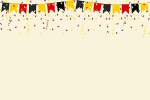 German flag background bunting confetti frame border with copy space. vector