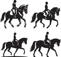 Equestrian Event Silhouette. vector