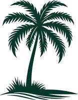 palm tree silhouette on white background vector