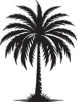 palm tree silhouette on white background vector