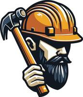 a fist holding a hammer and a ribbon labour day vector