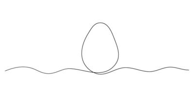 Continuous line drawing of egg on white background. vector
