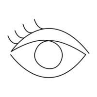 Continuous line drawing of eye on white background. vector