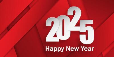 Happy New Year 2025, festive pattern on color background vector