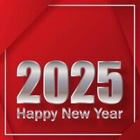 Happy New Year 2025, festive pattern on color background vector