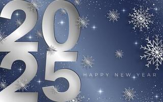 Happy New Year 2025, festive pattern on color background vector