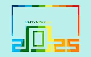 Happy New Year 2025, festive pattern on color background vector
