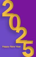 Happy New Year 2025, festive pattern on color background vector