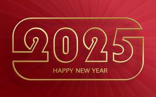 Happy New Year 2025, festive pattern on color background vector