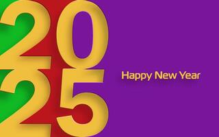 Happy New Year 2025, festive pattern on color background vector