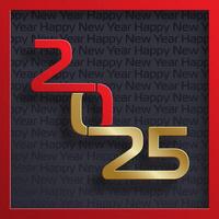 Happy New Year 2025, festive pattern on color background vector