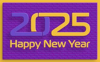 Happy New Year 2025, festive pattern on color background vector