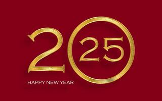 Happy New Year 2025, festive pattern on color background vector