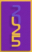 Happy New Year 2025, festive pattern on color background vector