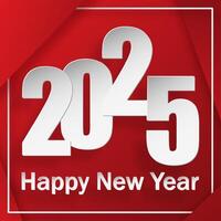 Happy New Year 2025, festive pattern on color background vector