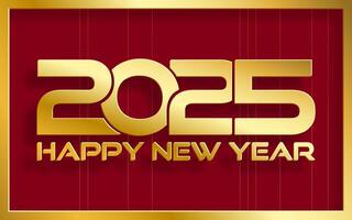 Happy New Year 2025, festive pattern on color background vector