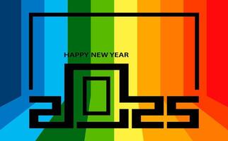 Happy New Year 2025, festive pattern on color background vector
