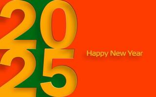 Happy New Year 2025, festive pattern on color background vector
