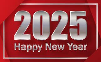Happy New Year 2025, festive pattern on color background vector