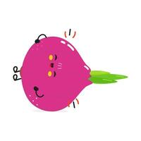 Onion laughs character. hand drawn cartoon kawaii character illustration icon. Isolated on white background. Onion character concept vector