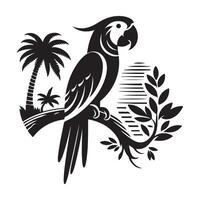 Parrot a Silhouette style white background vector