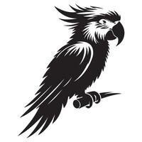 Parrot a Silhouette style white background vector