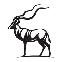 Deer Silhouette style white background vector