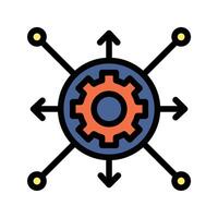 Core Focus Icon Centered Design in Flat Line Color Style vector