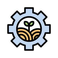 Industrial Agriculture Icon Modern Farming Design in Flat Line Color Style vector