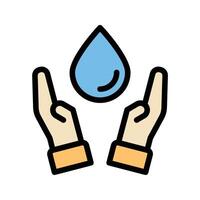 Save Water Icon Conservation Design in Flat Line Color Style vector