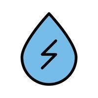 Water Energy Icon Hydro Power in Flat Line Color Style vector