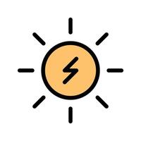 Solar Energy Icon Renewable Design in Flat Line Color Style vector