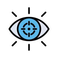 Mission Vision Icon Strategic Design in Flat Line Color Style vector