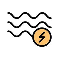 Wind Energy Icon Renewable Power in Flat Line Color Style vector