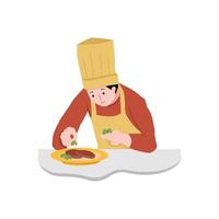 Chef Platting food vector