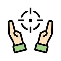 Mission Icon Purpose Driven Design in Flat Line Color Style vector