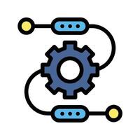 Process Icon Systematic Design in Flat Line Color Style vector