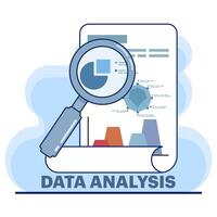 concept of data analysis and financial research with data analysis of financial data, analysis of data analysis and monitoring on web report dashboard monitor and business financial investment. vector