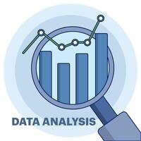 concept of data analysis and financial research with data analysis of financial data, analysis of data analysis and monitoring on web report dashboard monitor and business financial investment. vector