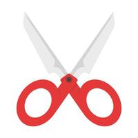 Scissors Icon Concept, scissors with color handles. Tool for cutting paper, cardboard. Stationery with a sharp knife. illustration isolated on background. vector