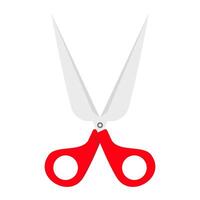 Scissors Icon Concept, scissors with color handles. Tool for cutting paper, cardboard. Stationery with a sharp knife. illustration isolated on background. vector