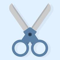 Scissors Icon Concept, scissors with color handles. Tool for cutting paper, cardboard. Stationery with a sharp knife. illustration isolated on background. vector