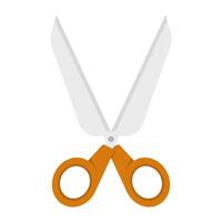 Scissors Icon Concept, scissors with color handles. Tool for cutting paper, cardboard. Stationery with a sharp knife. illustration isolated on background. vector
