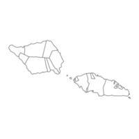Samoa map with administrative divisions. illustration. vector