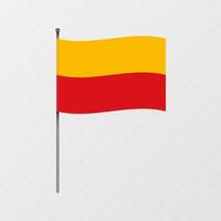 Department of Lambayeque flag on flagpole. illustration. vector