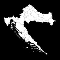 Croatia map with counties. illustration. vector