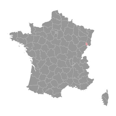 Territoire de Belfort map, administrative division of France. illustration.